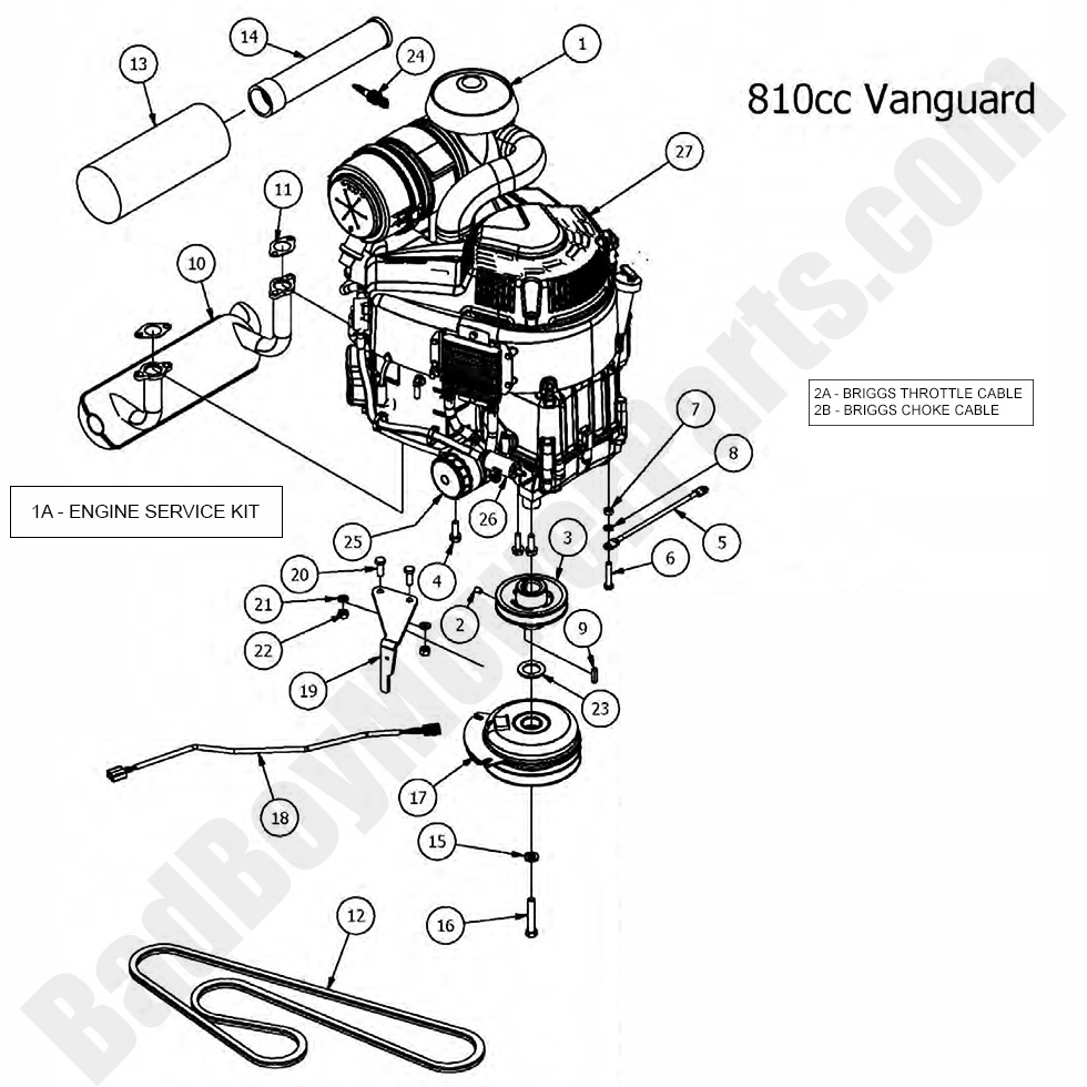 1625 - Bad Boy Mower Parts Lookup > 2017 > Outlaw & Outlaw Extreme > Engine - Vanguard 810